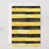 Yellow Gold Black Stripes Honey Bee Birthday Kaart (Achterkant)
