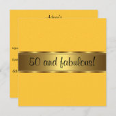 Yellow Gold Fabulous 50e verjaardag Kaart (Voorkant / Achterkant)
