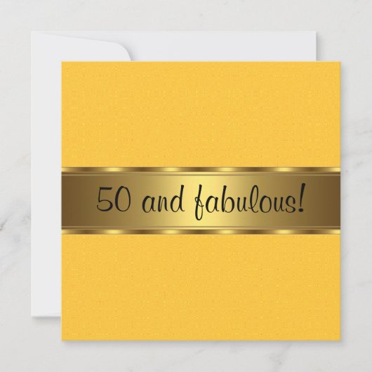 Yellow Gold Fabulous 50e verjaardag Kaart (Voorkant)