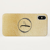 *~* Yellow Gold Foil Black Diamond Lijst Monogram Case-Mate iPhone Case (Achterkant (horizontaal))