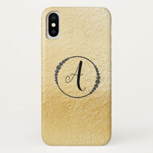 *~* Yellow Gold Foil Black Diamond Lijst Monogram Case-Mate iPhone Case