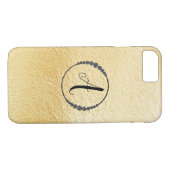 *~* Yellow Gold Foil Black Diamond Lijst Monogram Case-Mate iPhone Case (Achterkant (Horizontaal))