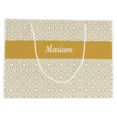 Yellow Gold Geometric White Monogram Name Groot Cadeauzakje (Achterkant)