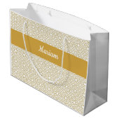 Yellow Gold Geometric White Monogram Name Groot Cadeauzakje (Achterkant Gekanteld)