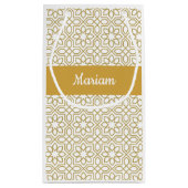 Yellow Gold Geometric White Monogram Name Klein Cadeauzakje (Achterkant)