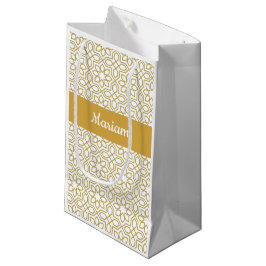 Yellow Gold Geometric White Monogram Name Klein Cadeauzakje