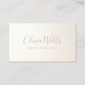 Yellow Gold Handgeschreven Script Social Media Pic Visitekaartje (Voorkant)