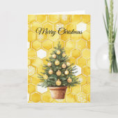 Yellow Gold Honey Christmas Tree Kaart (Voorkant)