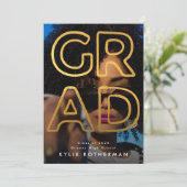 YELLOW GOLD LINE HOLLOW AFSTUDEERDER hedendaagse f Aankondiging (Staand voorkant)