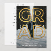 YELLOW GOLD LINE HOLLOW AFSTUDEERDER hedendaagse f Aankondiging (Voorkant / Achterkant)