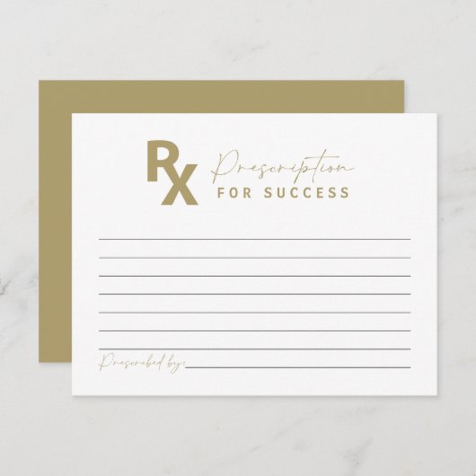 Yellow Gold Nurse Graduation Advice Card Informatiekaartje (Voorkant / Achterkant)