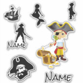Yellow Gold Pirate Boy Sticker (Voorkant)