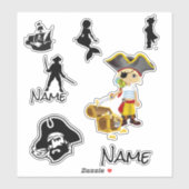 Yellow Gold Pirate Boy Sticker (Vel)