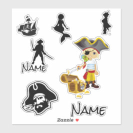Yellow Gold Pirate Boy Sticker