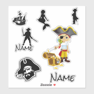 Yellow Gold Pirate Boy Sticker