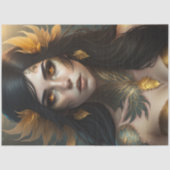 Yellow Gold Queen of the Forest Portrait Tissuepapier (Voorkant)