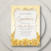 Yellow Gold Quinceañera Kaart