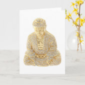 Yellow Gold Rhinestone Budda Birthday Note Kaart (Gele Bloem)