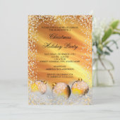 Yellow Gold Snow Bauble kerstfeestdag Kaart (Staand voorkant)