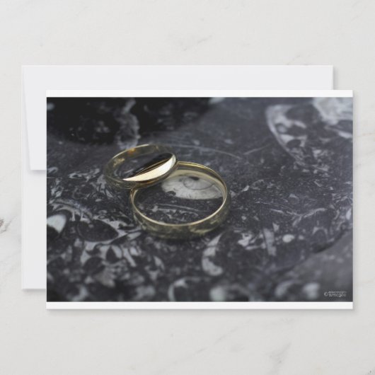 Yellow Gold Wedding Band Uitnodiging (Voorkant)