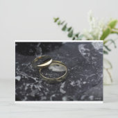 Yellow Gold Wedding Band Uitnodiging (Staand voorkant)