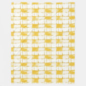Yellow Gold White Plaid Stripes Birthday Fleece Deken (Voorkant)