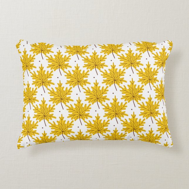 Yellow golden maple leaves seamless pattern. Autum Accent Kussen (Voorkant)