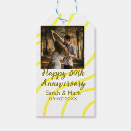 Yellow golden photo 30th wedding anniversary name  cadeaulabel