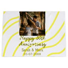 Yellow golden photo 30th wedding anniversary name  groot cadeauzakje