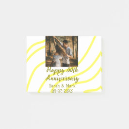 Yellow golden photo 30th wedding anniversary name  post-it® notes