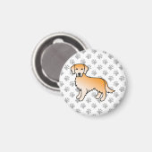 Yellow Golden Retriever Cartoon Dog Magneet (Voorkant / Achterkant)