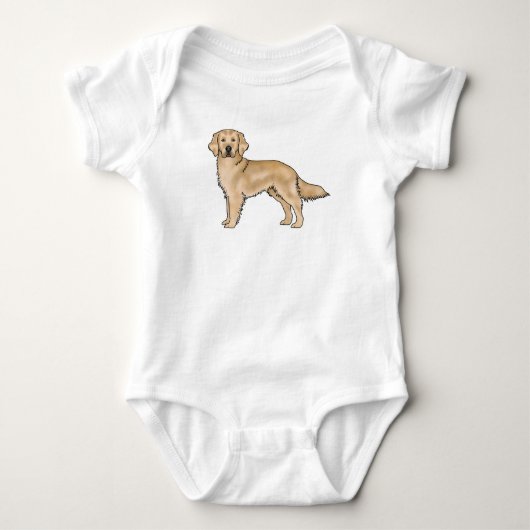 Yellow Golden Retriever Schattige Cartoon Dog Romper (Voorkant)