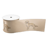 Yellow Golden Retriever Schattige Cartoon Dogs Bei Satijnen Lint (Spoel)