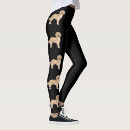 Yellow Golden Retriever Schattige Cartoon Dogs Zwa Leggings
