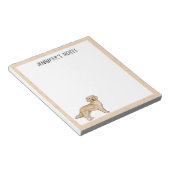 Yellow Golden Retriever Schattige Dog met aangepas Notitieblok (Schuin)