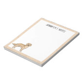 Yellow Golden Retriever Schattige Dog met aangepas Notitieblok (Linkerzijde)