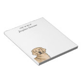 Yellow Golden Retriever Schattige Dog met aangepas Notitieblok (Schuin)