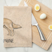 Yellow Golden Retriever Schattige Dog met aangepas Theedoek (Quarter Fold)