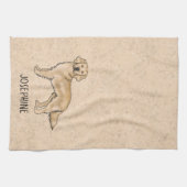 Yellow Golden Retriever Schattige Dog met aangepas Theedoek (Horizontaal)