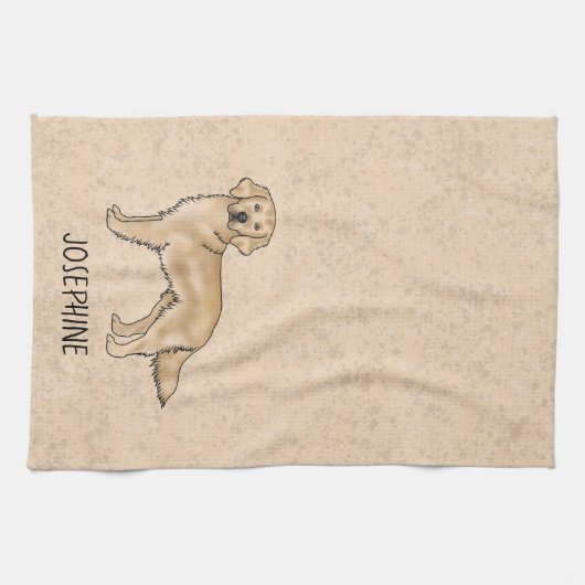 Yellow Golden Retriever Schattige Dog met aangepas Theedoek (Horizontaal)