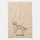 Yellow Golden Retriever Schattige Dog met aangepas Theedoek (Verticaal)