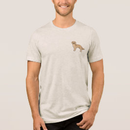 Yellow Golden Retriever Schattigee Cartoon Dog Tri-Blend Shirt