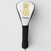 Yellow Goldendoodle Design Any Colour Background Golfheadcover (Voorkant)