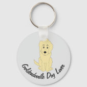 Yellow Goldendoodle Design Any Colour Background Sleutelhanger (Voorkant)