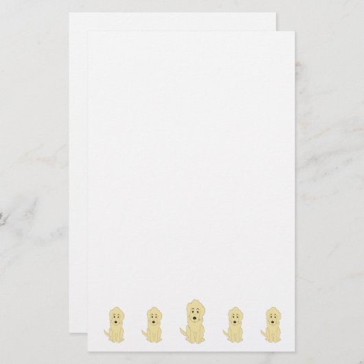 Yellow Goldendoodle Dog Design Briefpapier (Voorkant / Achterkant)