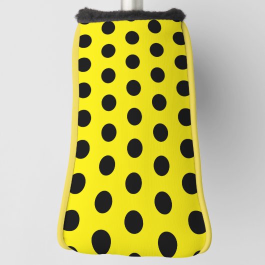 Yellow Golf Putter Cover with Black Dot Pattern (Draai 90)