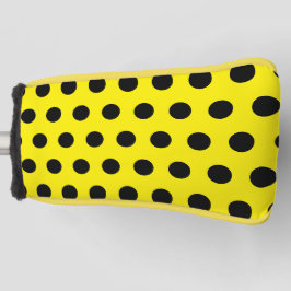 Yellow Golf Putter Cover with Black Dot Pattern