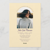 Yellow Grad Announcement and Invitation with Photo Kaart (Achterkant)