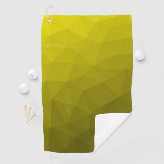 Yellow gradient geometric mesh pattern golfhanddoek (Insitu)