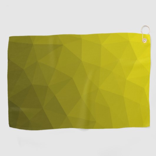 Yellow gradient geometric mesh pattern golfhanddoek (Horizontaal)